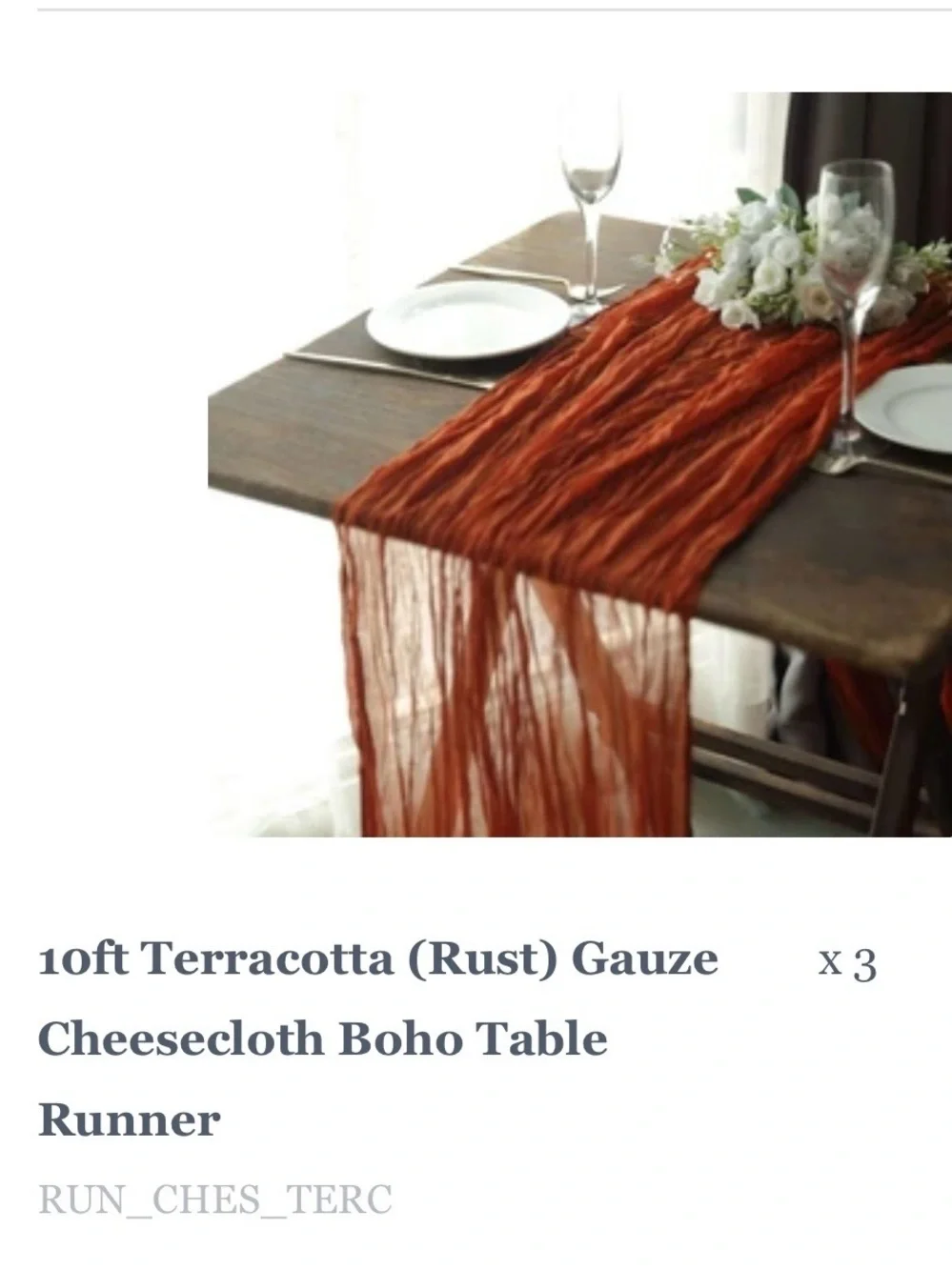 Terracotta (Rust) 10ft Gauze Cheesecloth